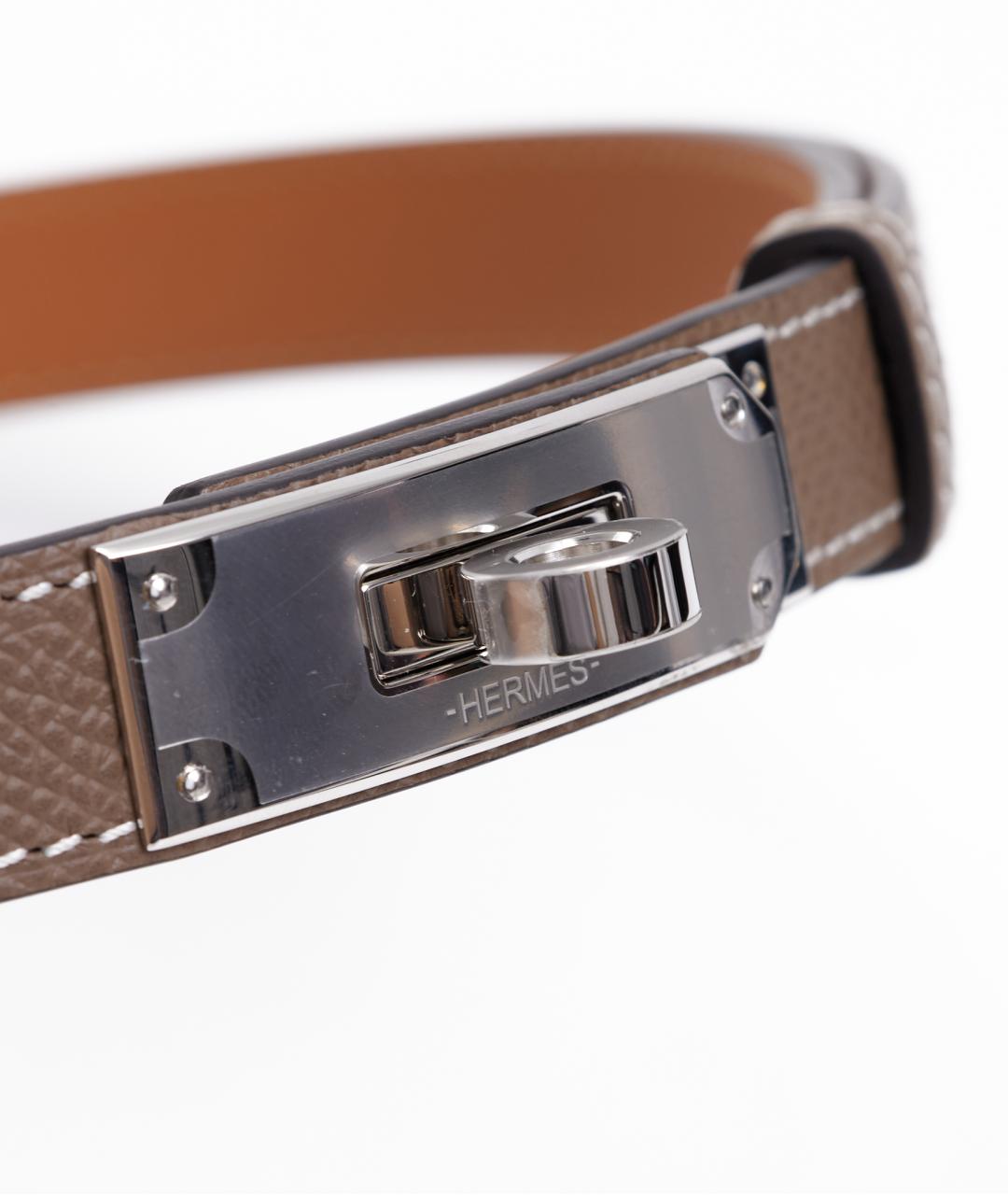 HERMES Бежевый кожаный ремень, фото 3