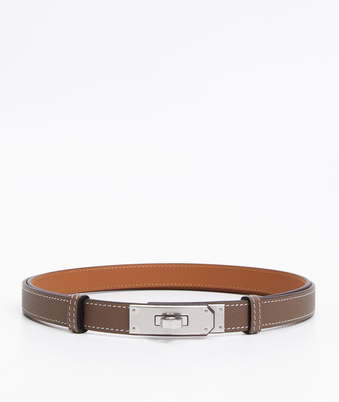 HERMES Бежевый кожаный ремень, фото 6