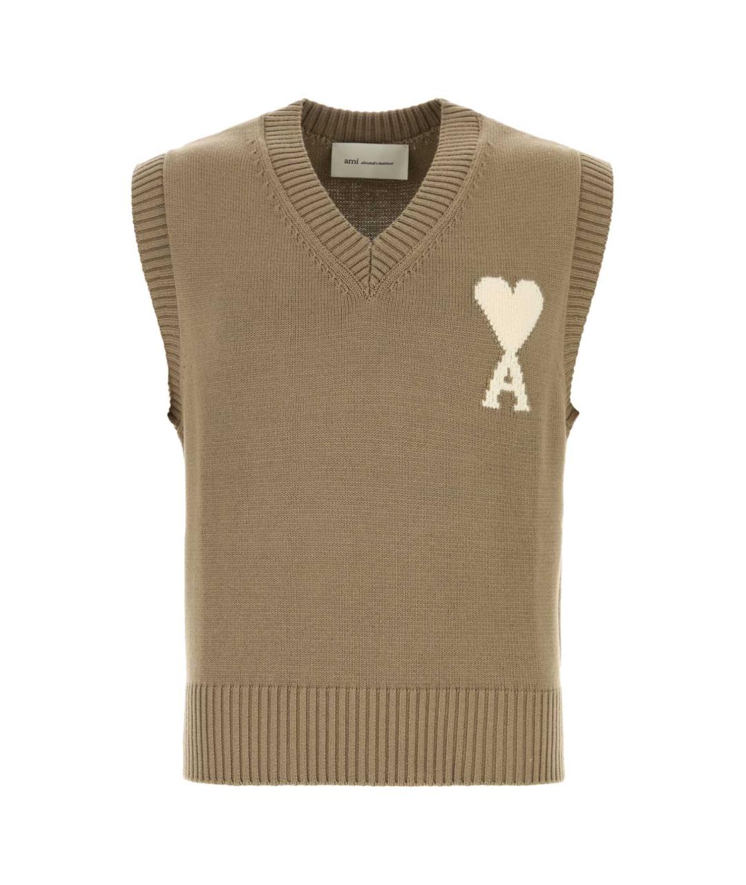 Ami Paris Коричневая шерстяная жилетка, фото 1