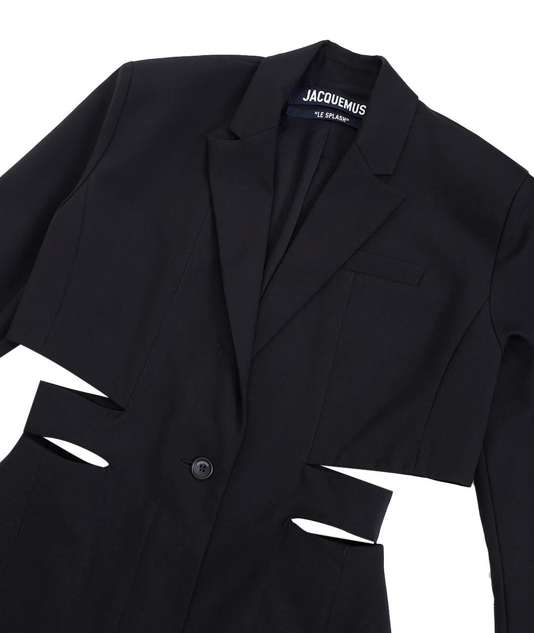 JACQUEMUS Черное шерстяное повседневное платье, фото 10