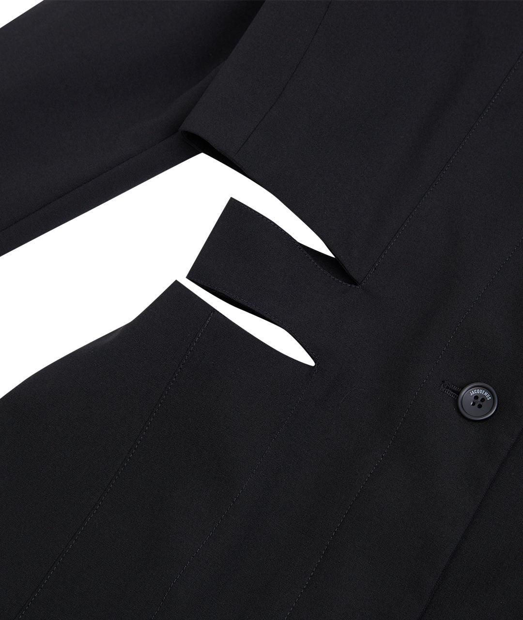 JACQUEMUS Черное шерстяное повседневное платье, фото 9