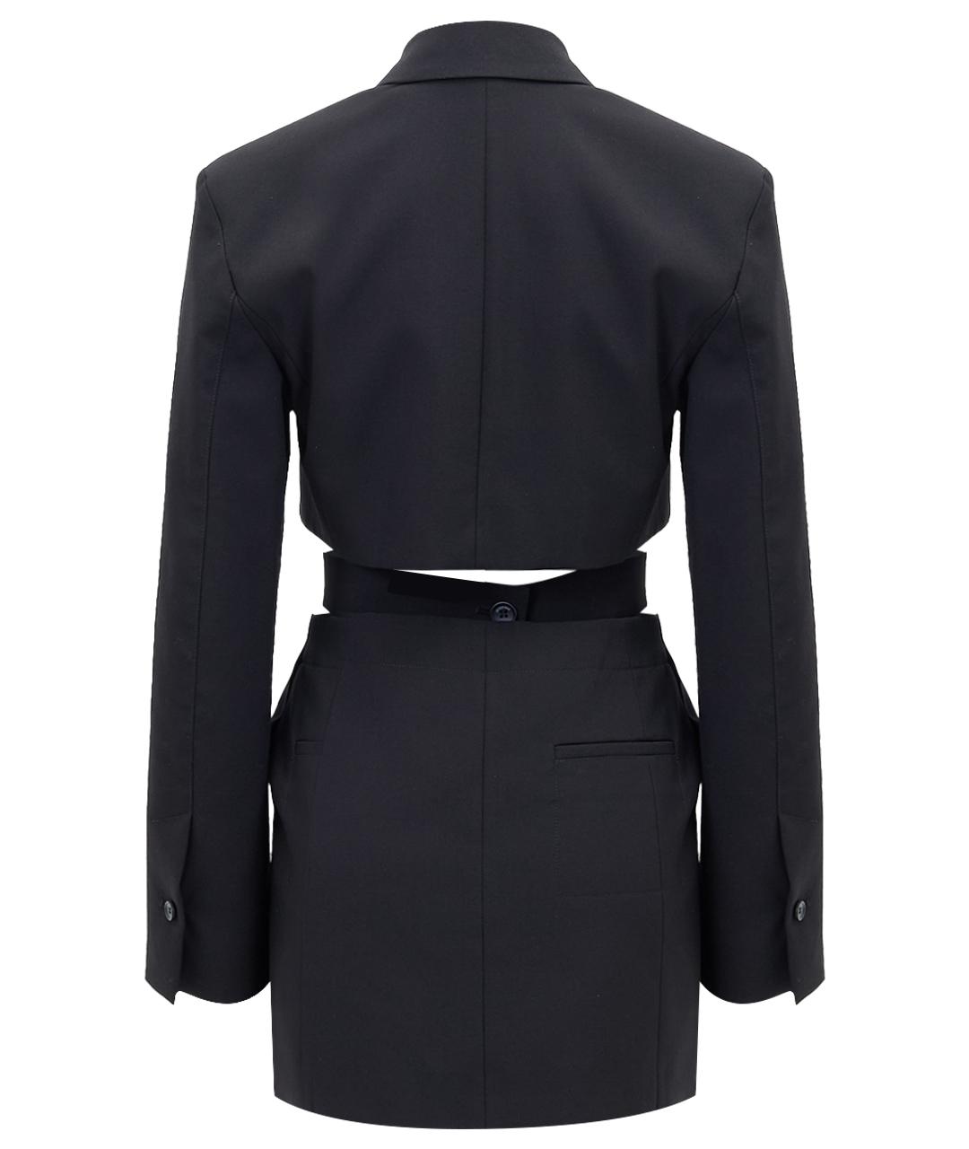 JACQUEMUS Черное шерстяное повседневное платье, фото 14