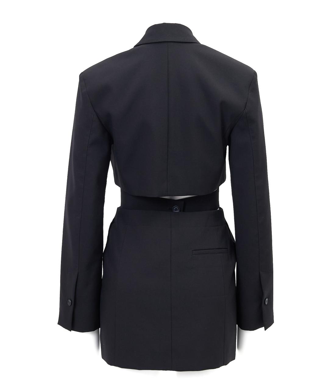 JACQUEMUS Черное шерстяное повседневное платье, фото 2