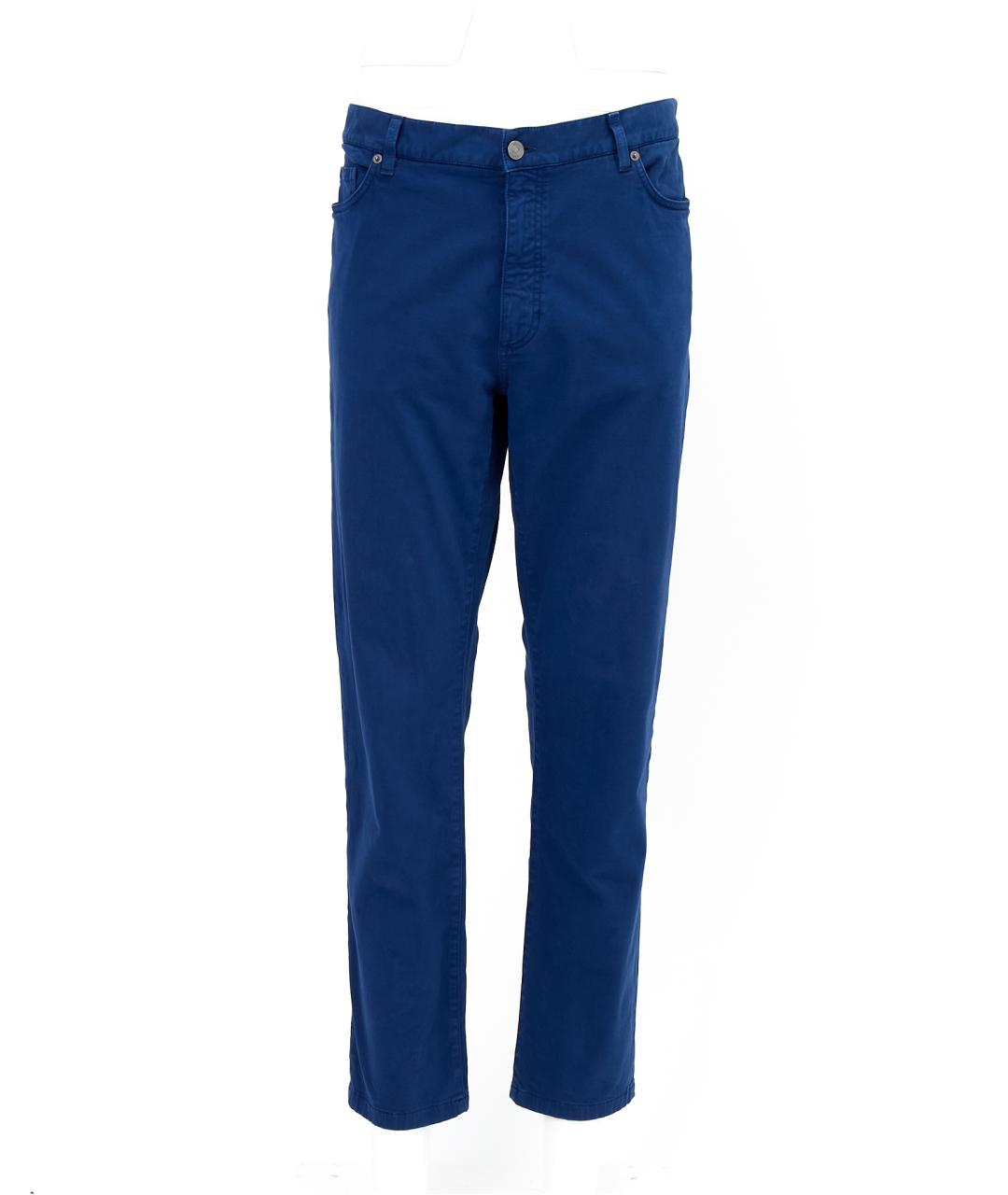 ZEGNA Синие хлопковые повседневные брюки, фото 7