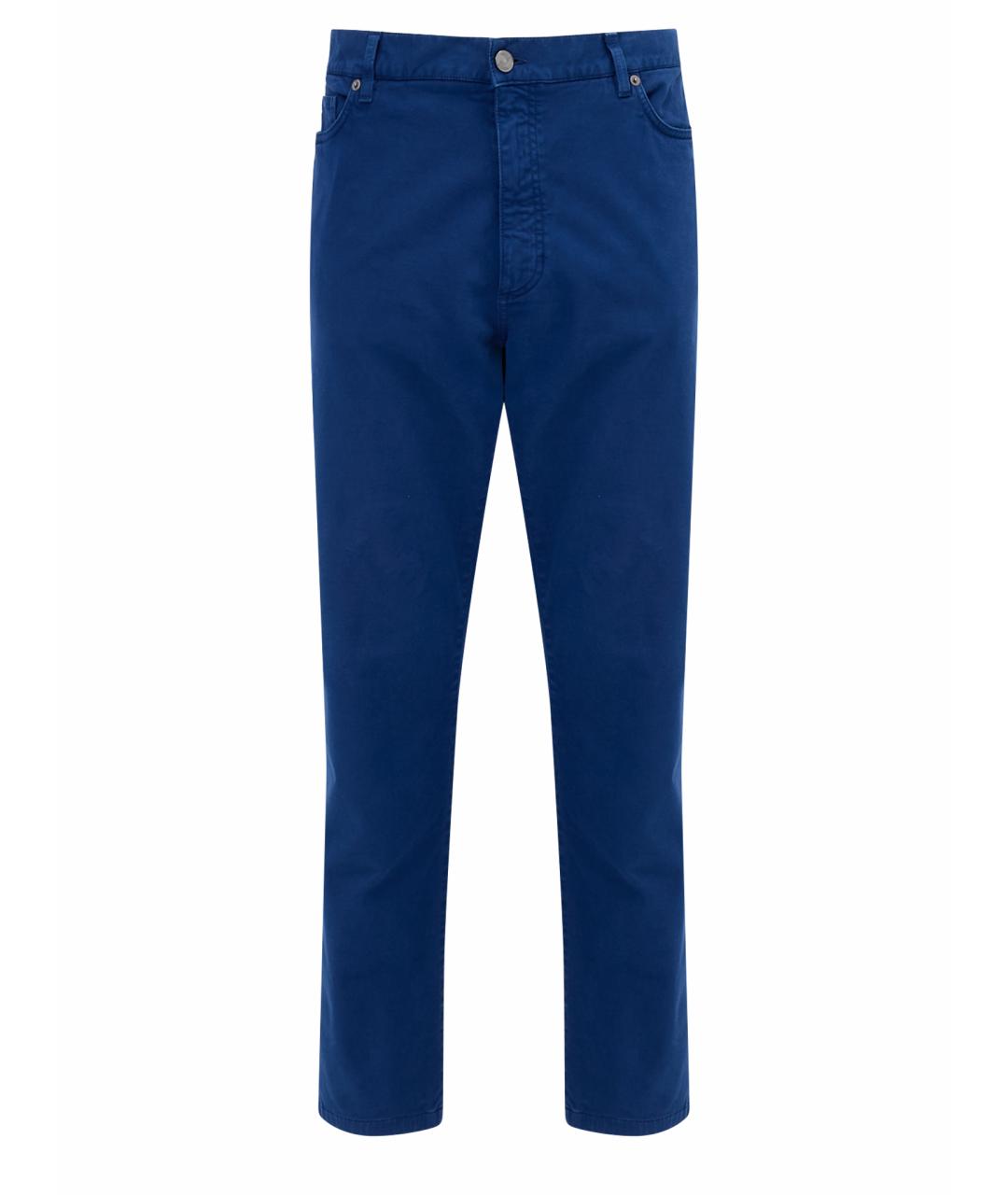 ZEGNA Синие хлопковые повседневные брюки, фото 1