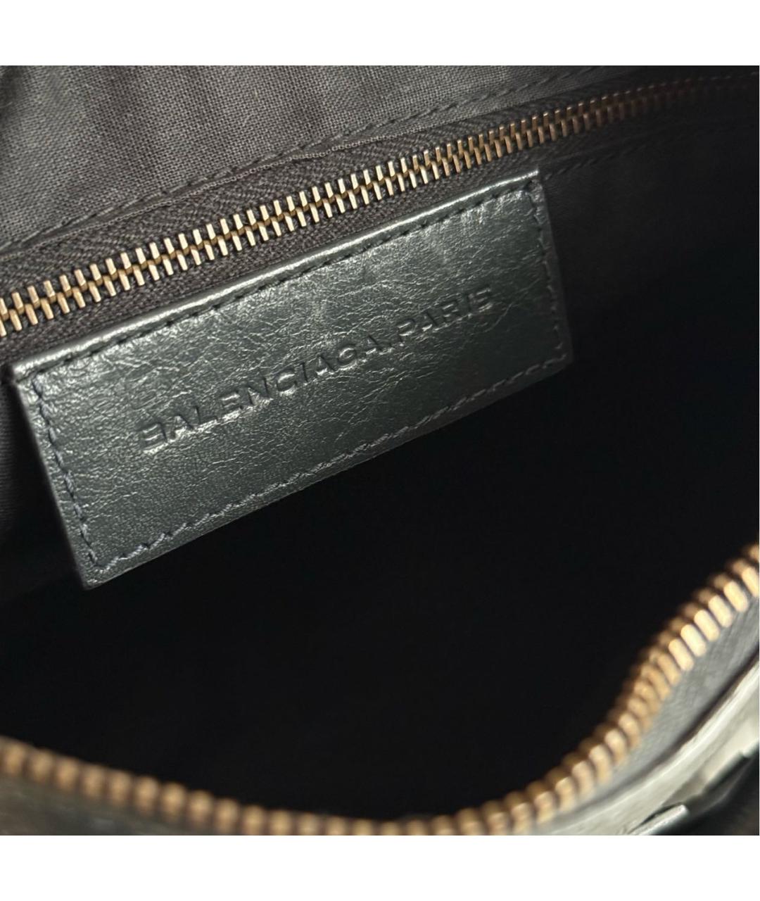 BALENCIAGA Серая кожаная сумка с короткими ручками, фото 6