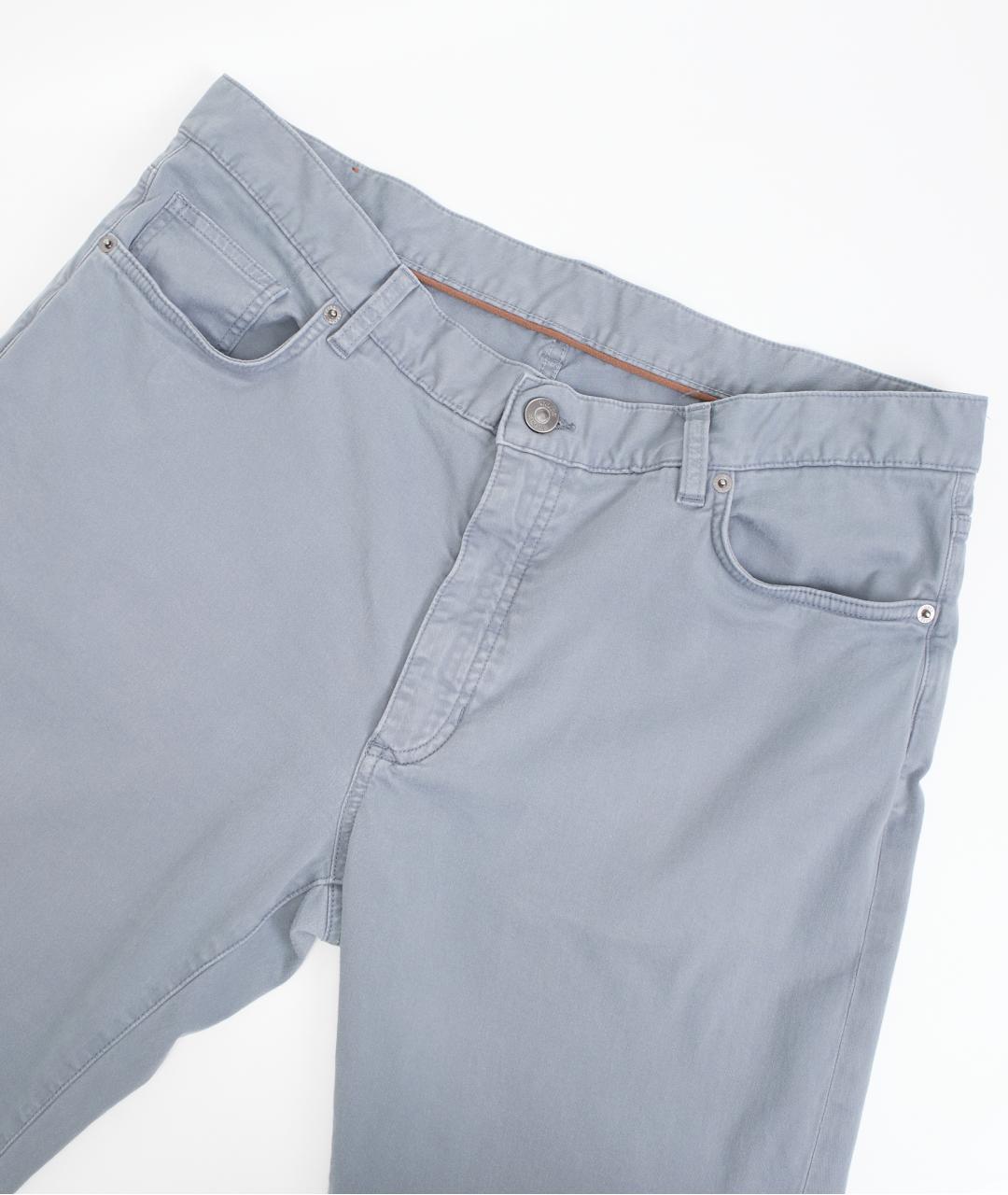 ZEGNA Серые хлопковые повседневные брюки, фото 3