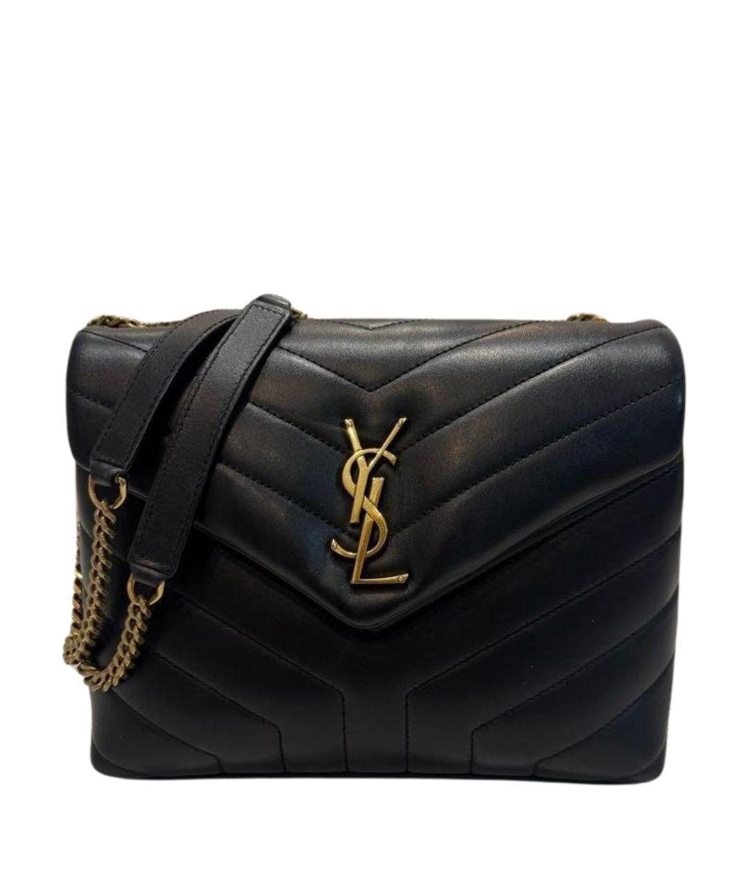 SAINT LAURENT Черная кожаная сумка через плечо, фото 1