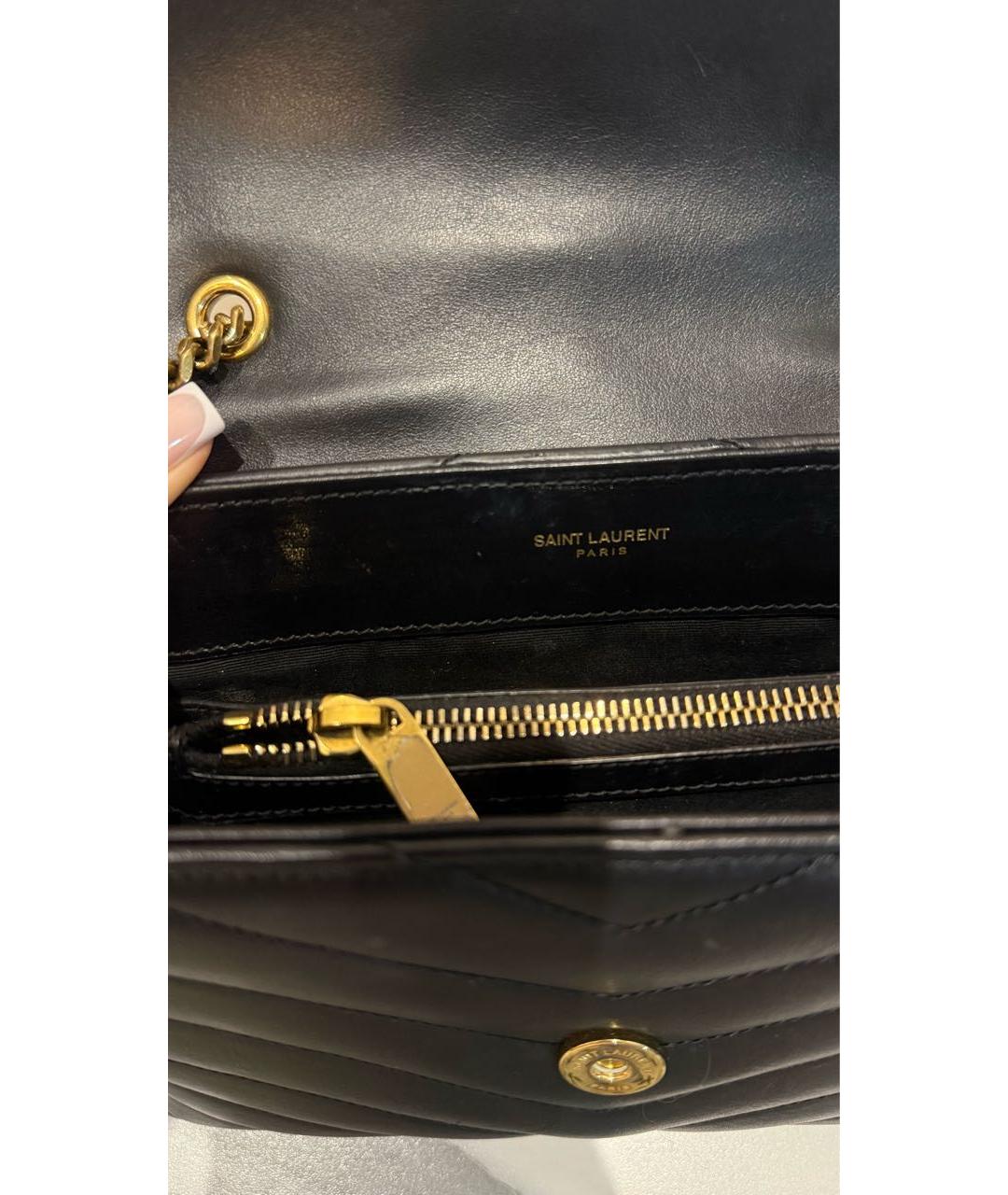SAINT LAURENT Черная кожаная сумка через плечо, фото 4