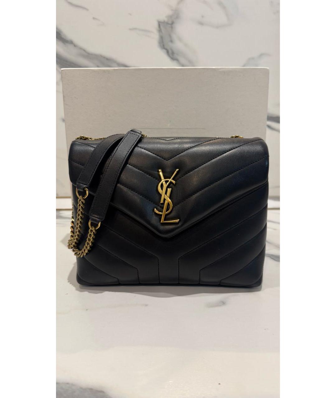 SAINT LAURENT Черная кожаная сумка через плечо, фото 5