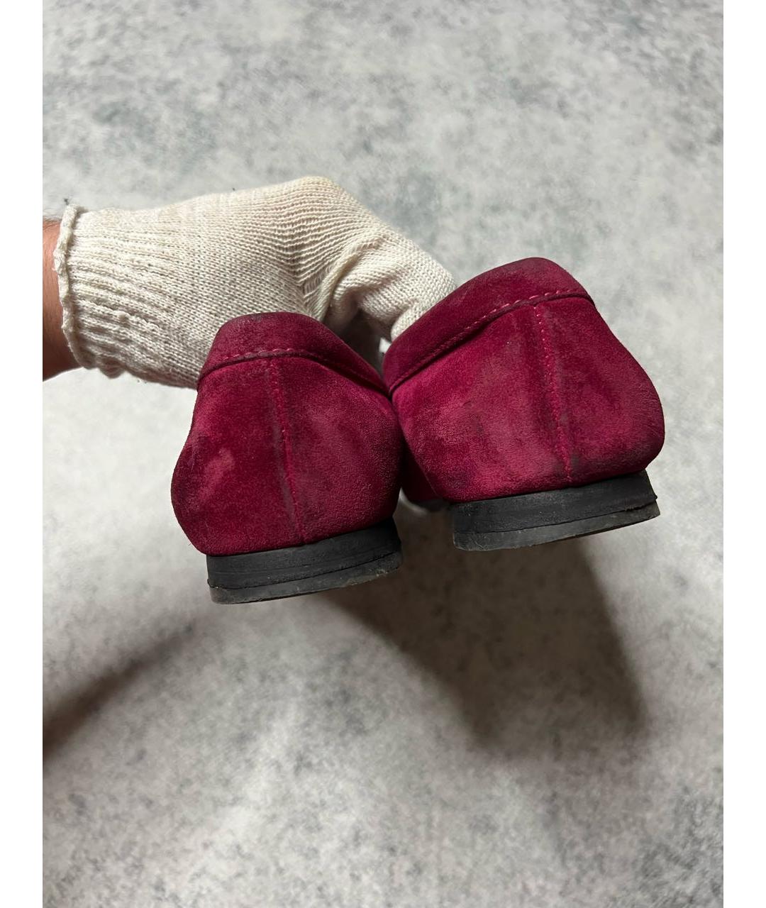 TOD'S Бордовые замшевые лоферы, фото 4