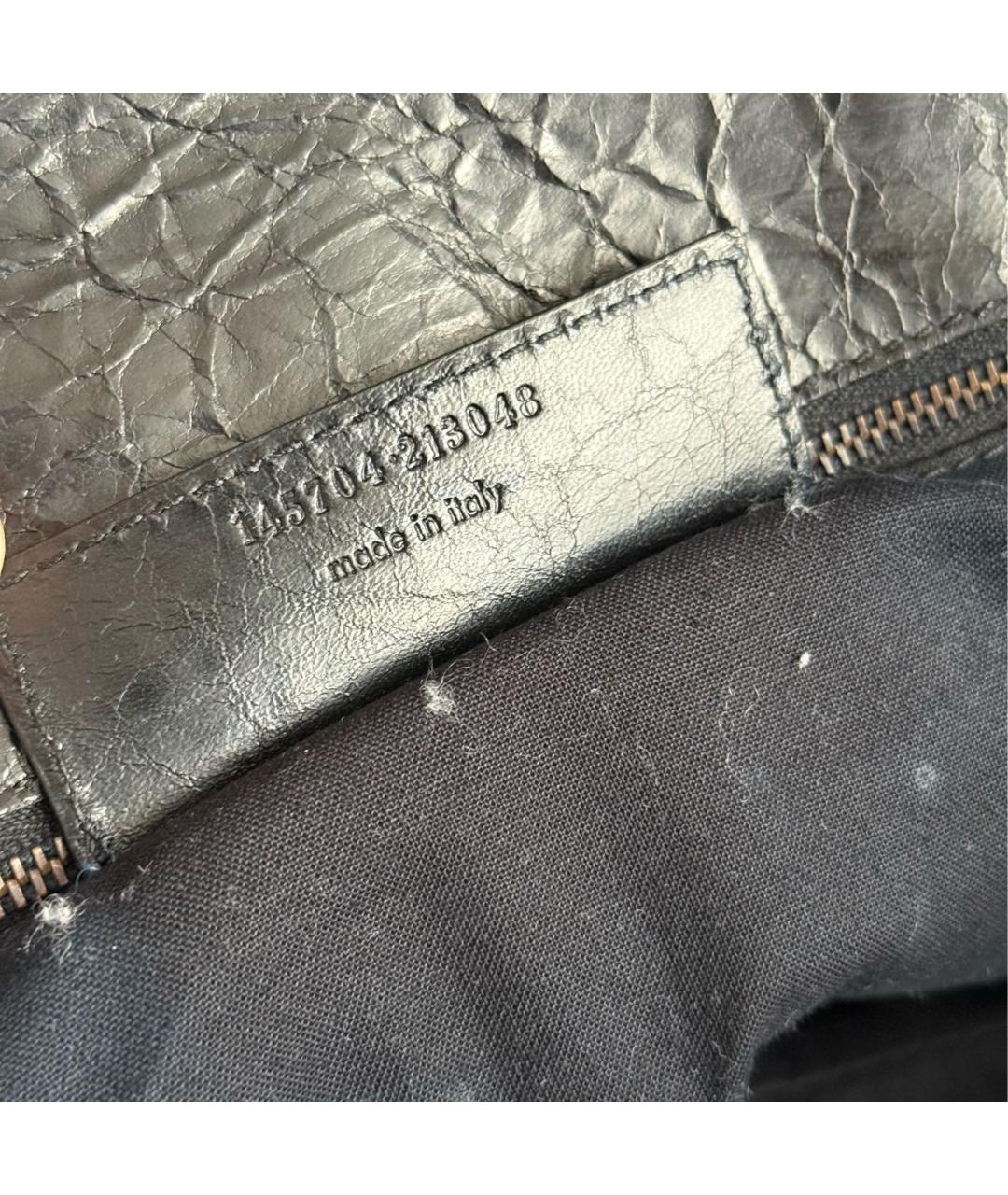 BALENCIAGA Черная кожаная сумка тоут, фото 7