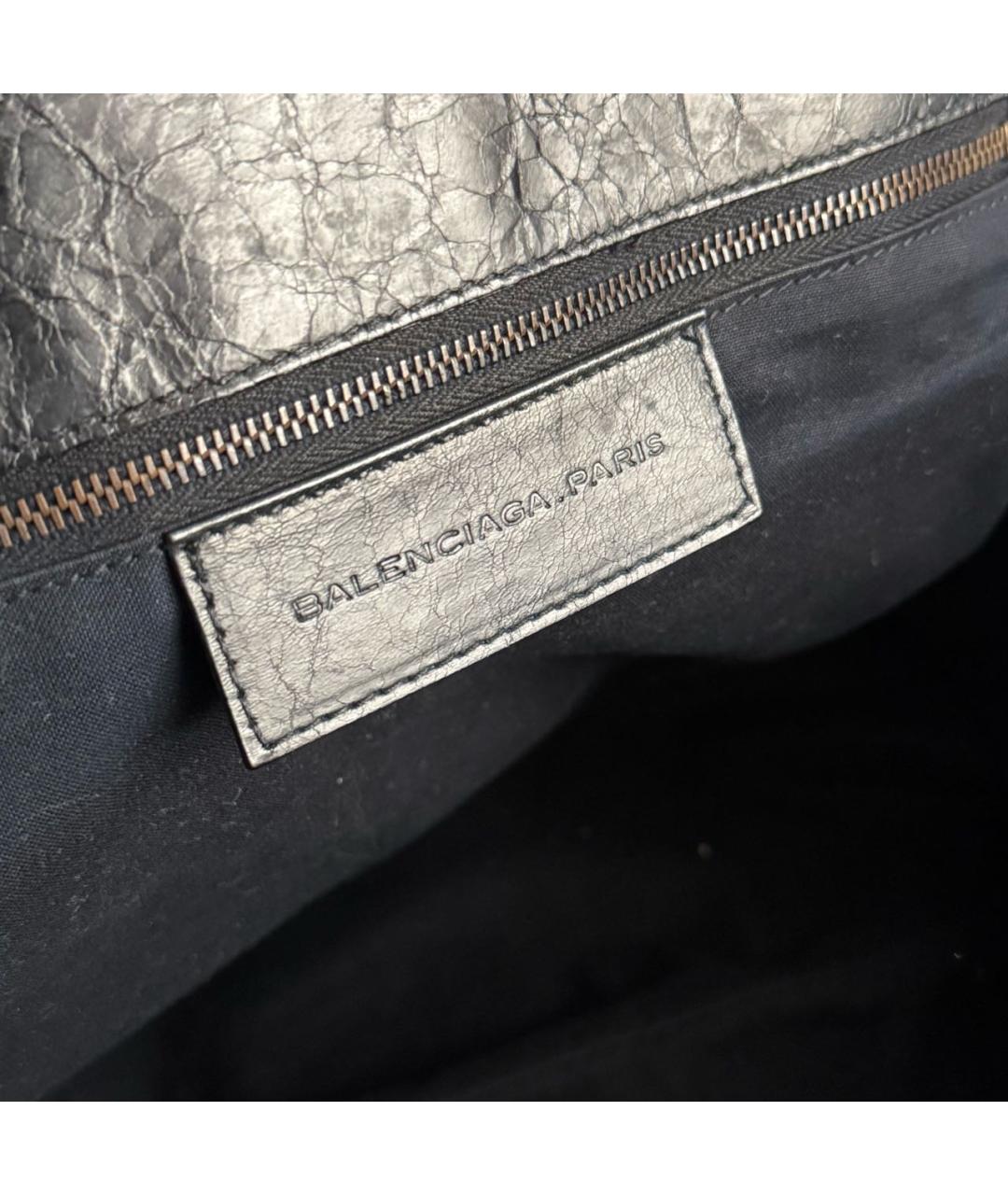 BALENCIAGA Черная кожаная сумка тоут, фото 6