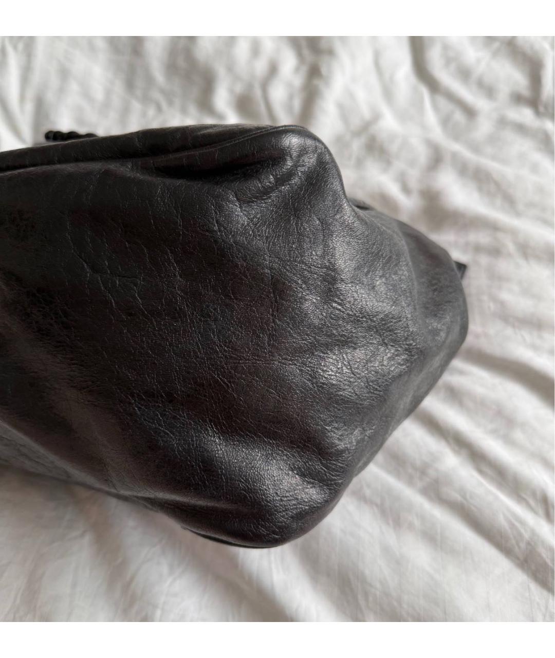 BALENCIAGA Черная кожаная сумка тоут, фото 5