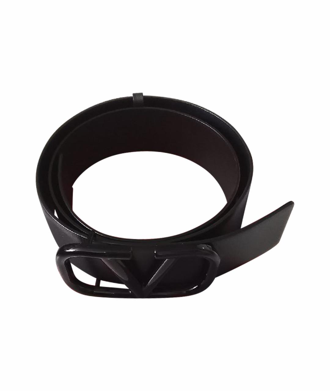 VALENTINO Черный кожаный ремень, фото 1