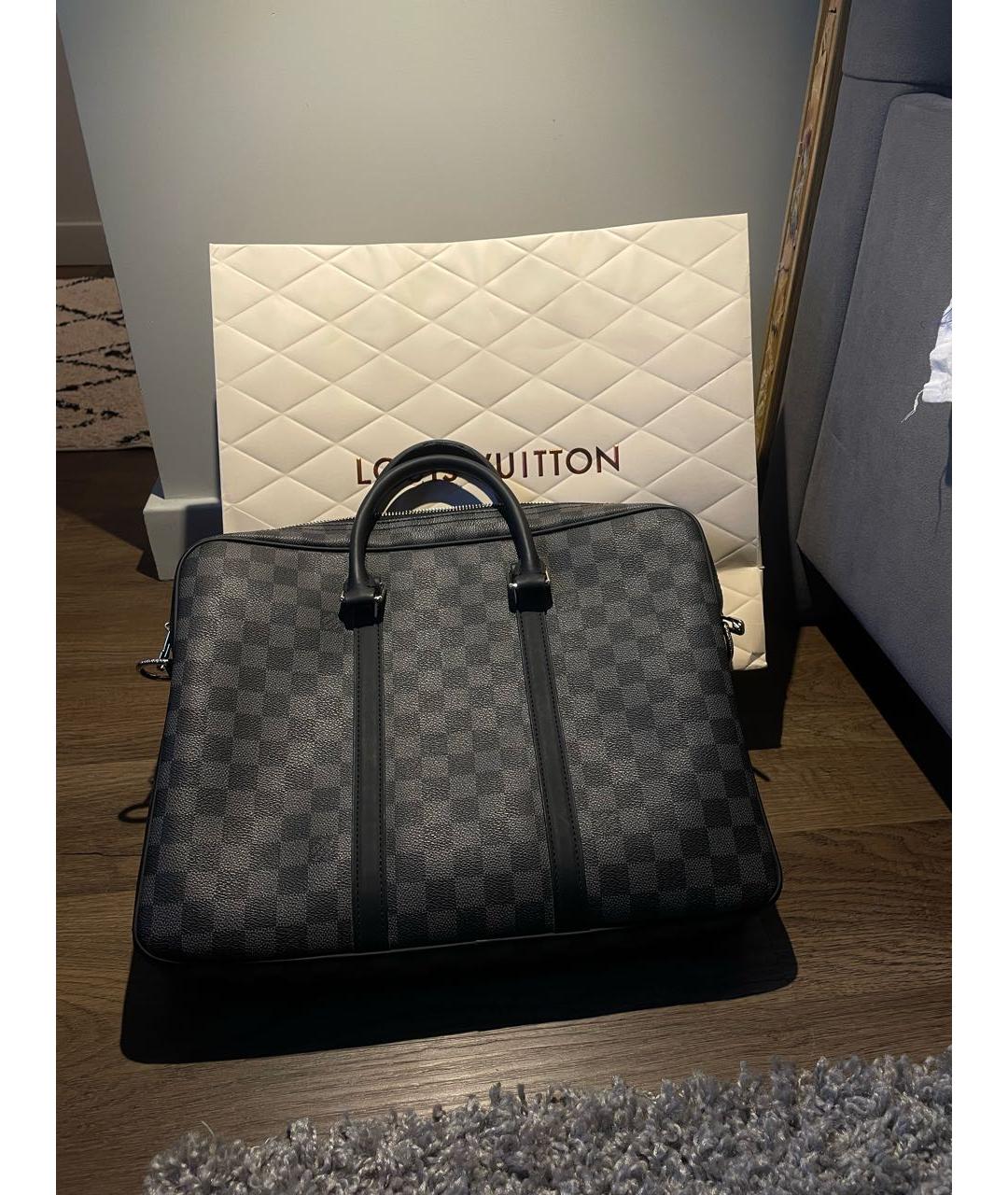 LOUIS VUITTON Черный портфель, фото 6
