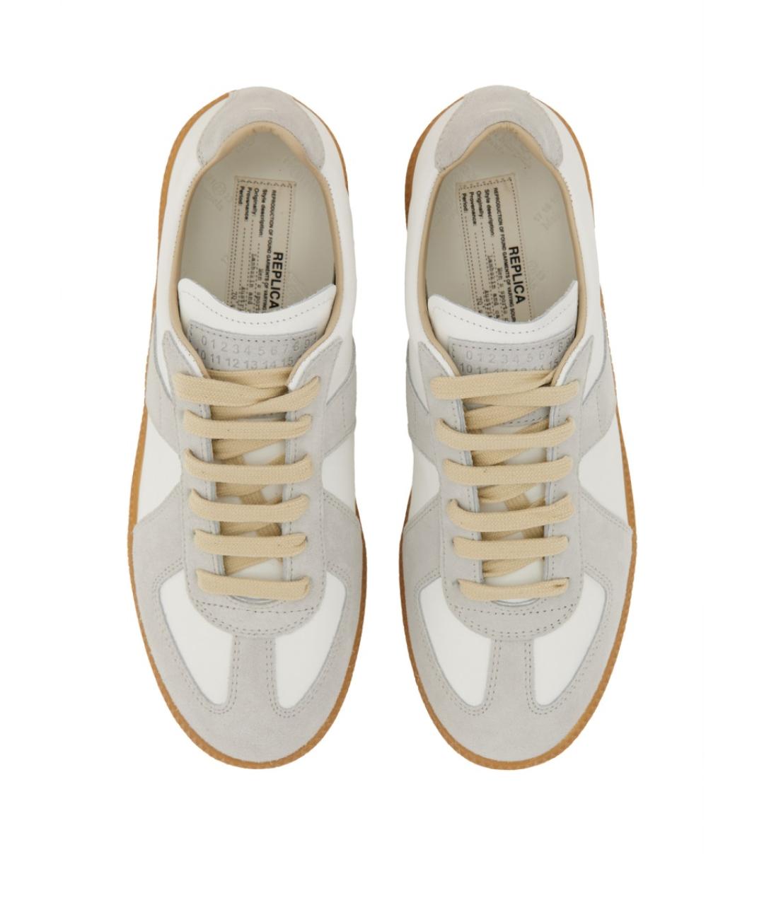 MAISON MARGIELA Белые кожаные кеды, фото 4