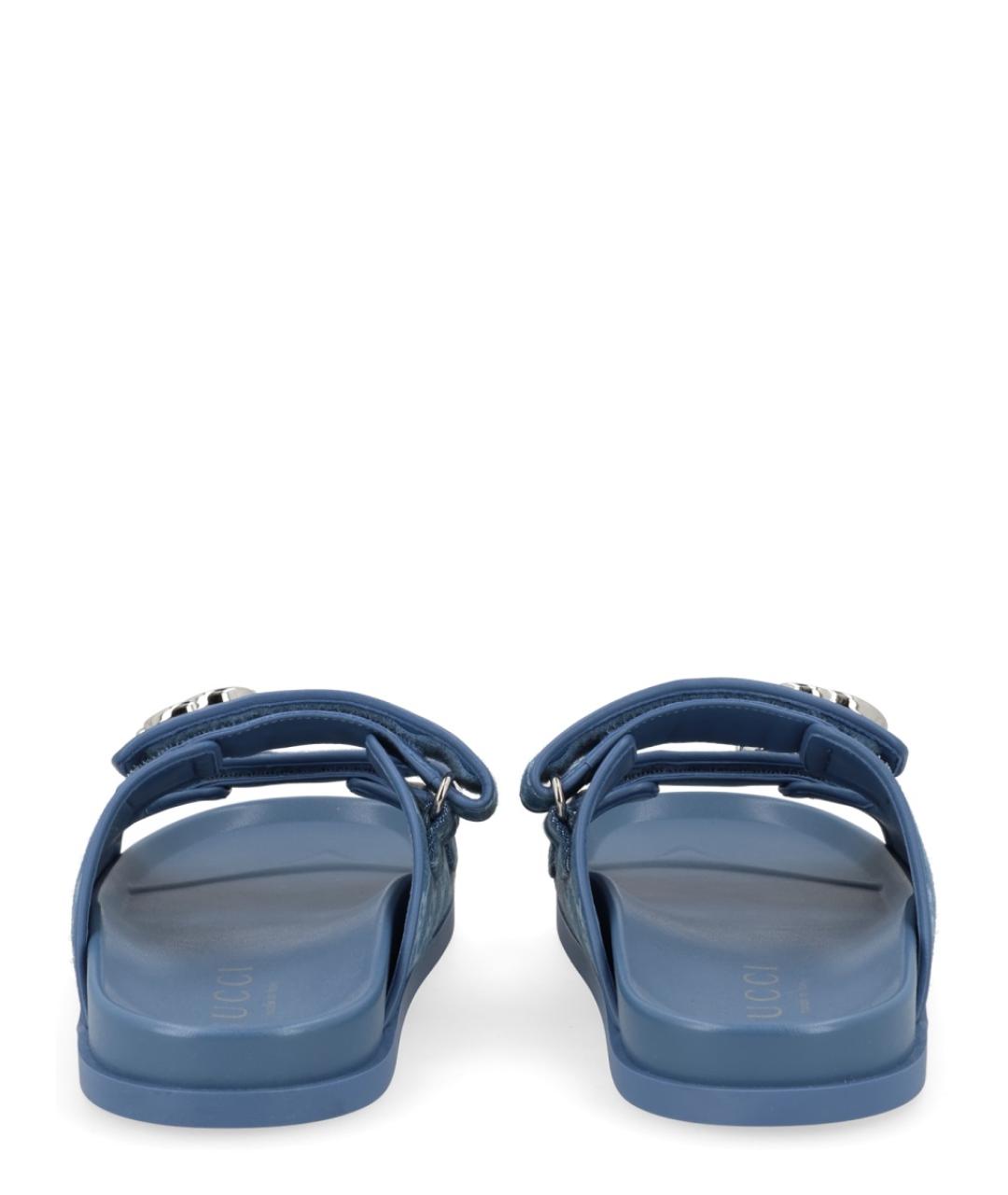 GUCCI Синие текстильные сандалии, фото 4