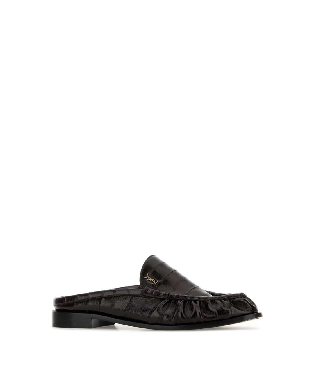SAINT LAURENT Коричневые кожаные лоферы, фото 2