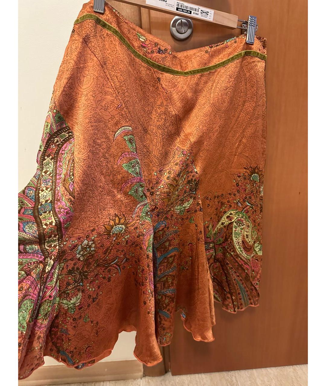 FRATELLI ROSSETTI Оранжевая шелковая юбка миди, фото 3