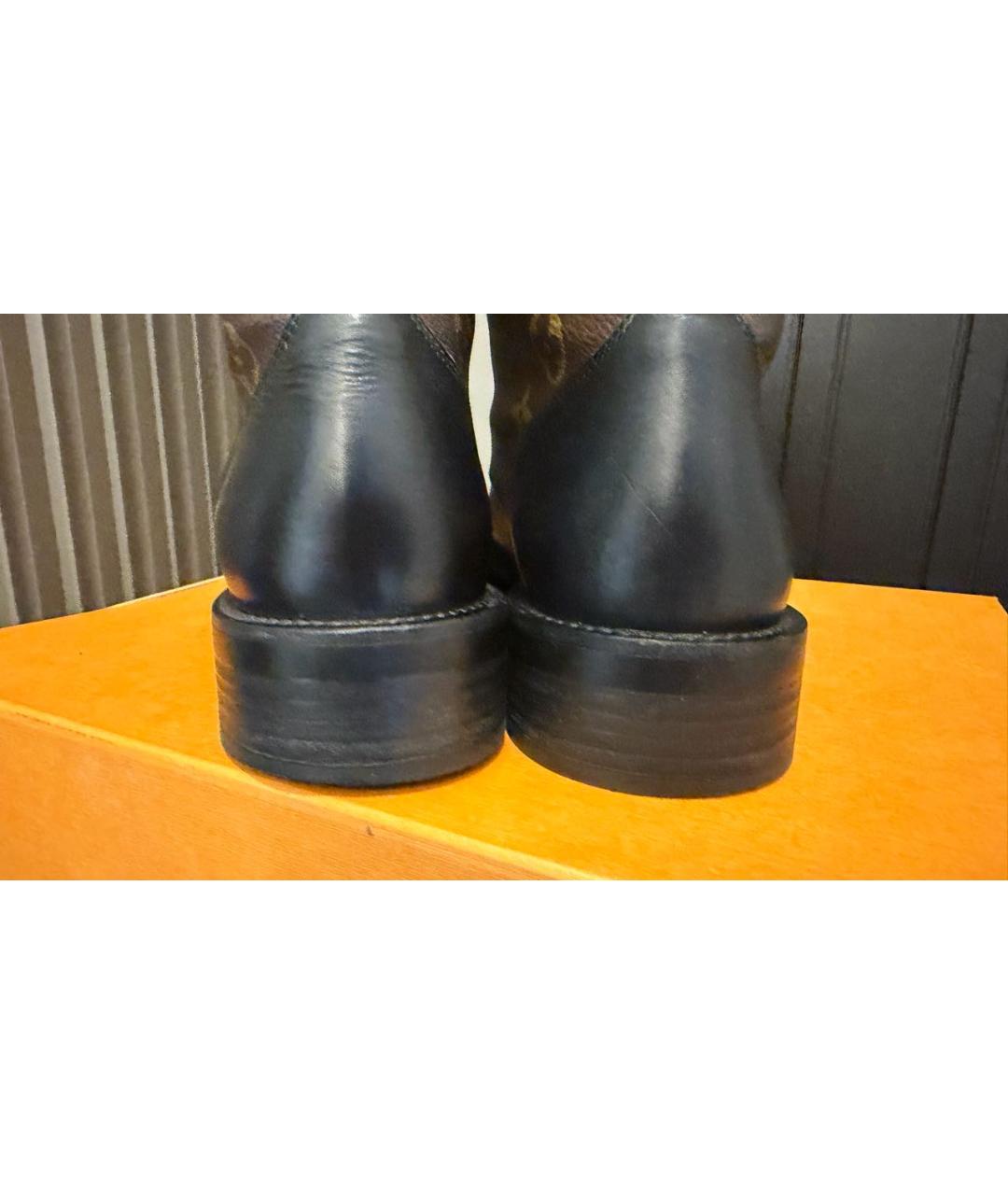 LOUIS VUITTON Черные кожаные ботинки, фото 5