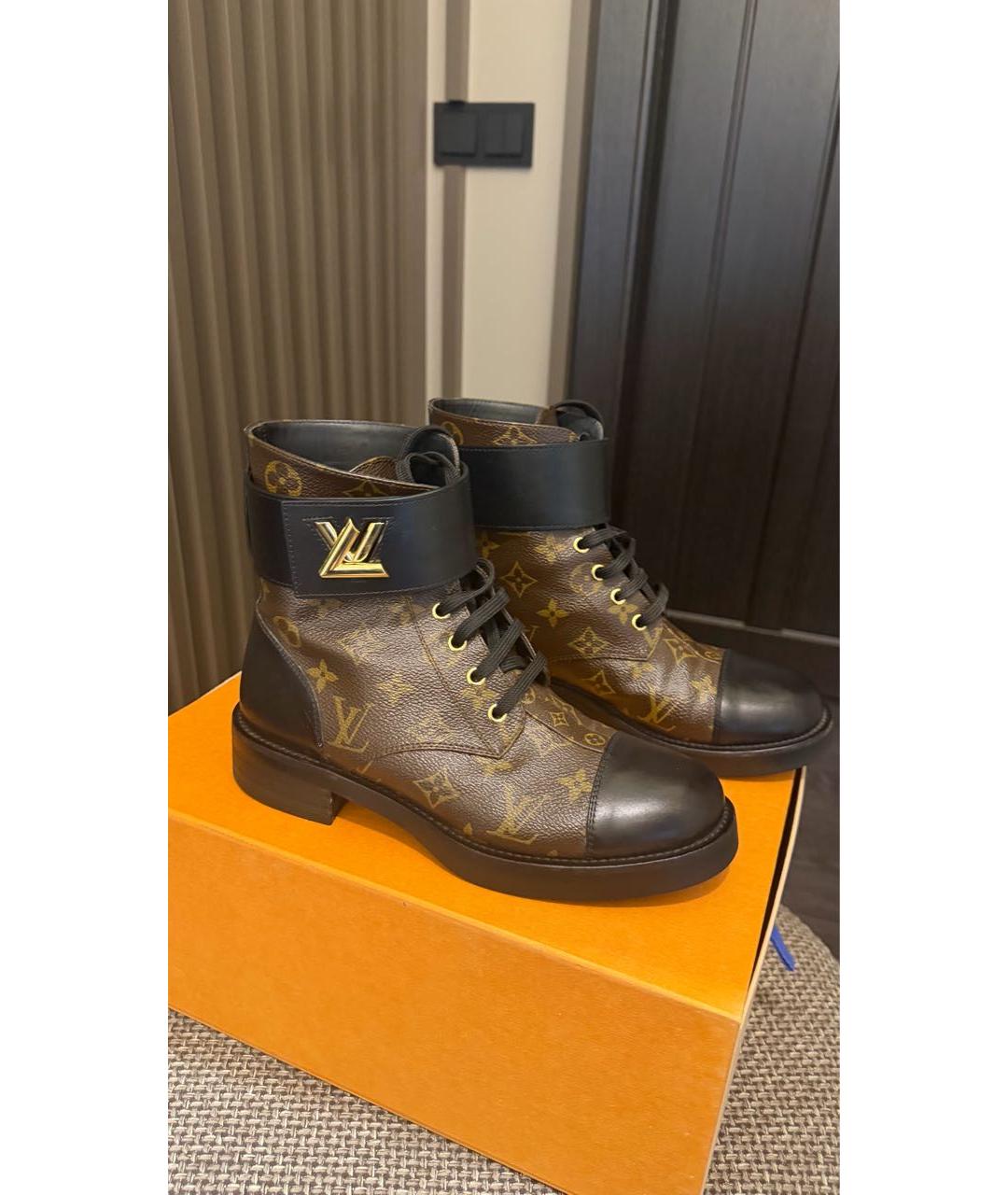 LOUIS VUITTON Черные кожаные ботинки, фото 6