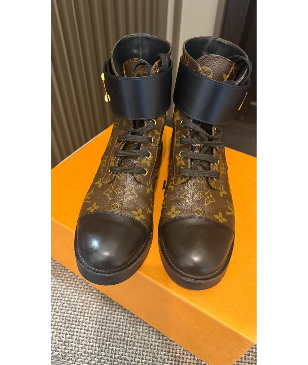 LOUIS VUITTON Черные кожаные ботинки, фото 2
