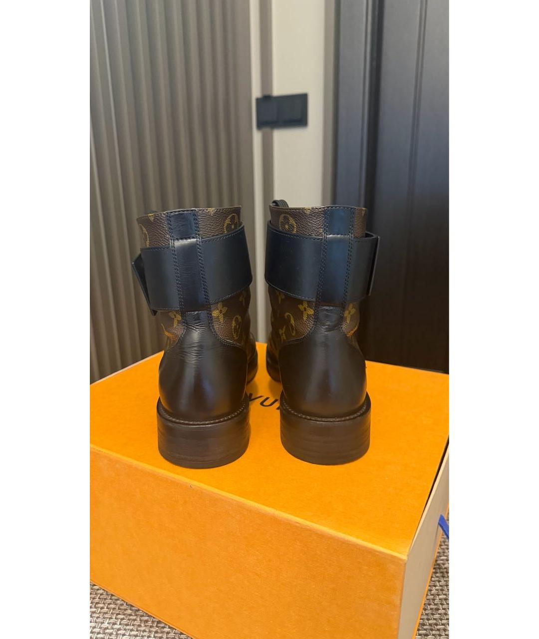 LOUIS VUITTON Черные кожаные ботинки, фото 3