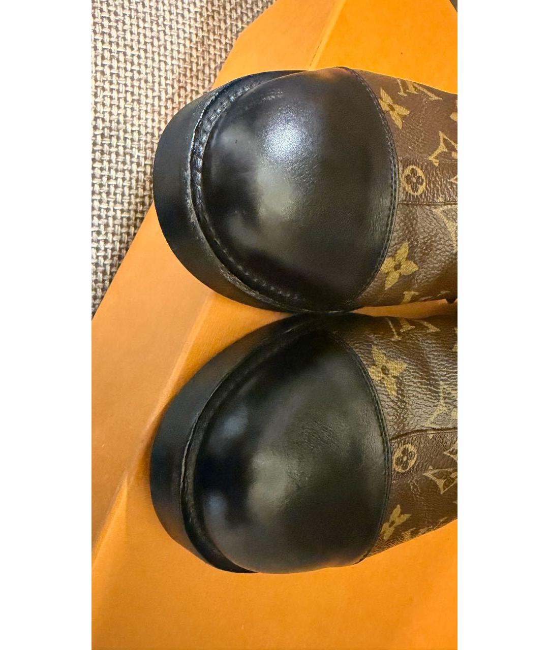 LOUIS VUITTON Черные кожаные ботинки, фото 4