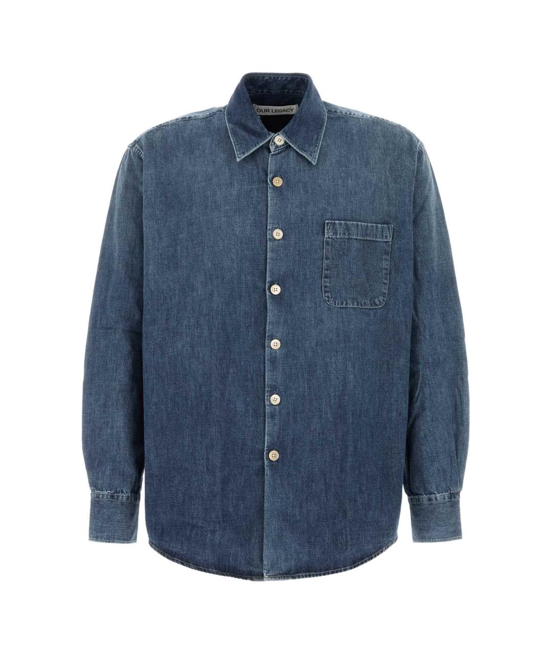 OUR LEGACY Синяя хлопковая кэжуал рубашка, фото 1