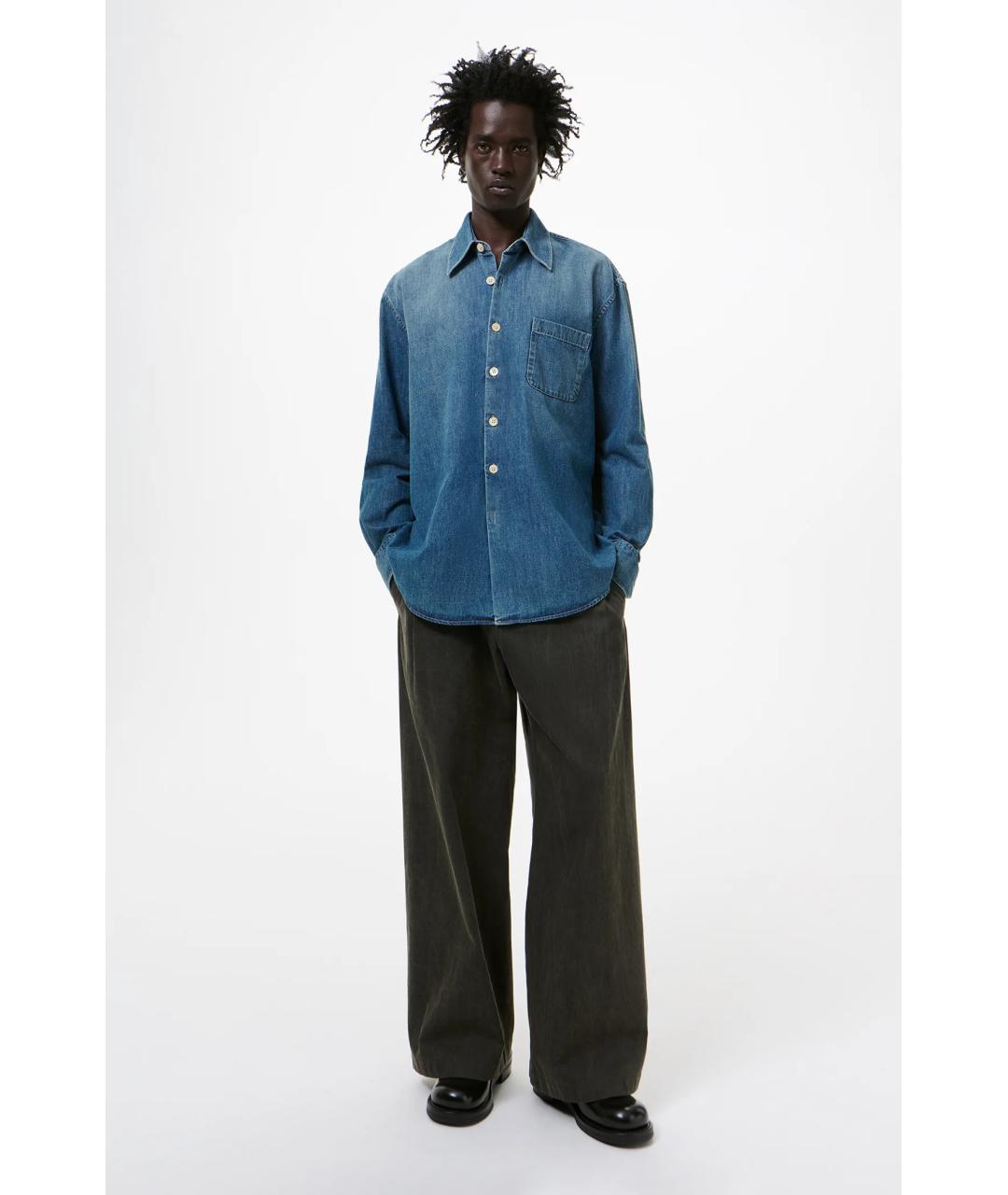 OUR LEGACY Синяя хлопковая кэжуал рубашка, фото 3