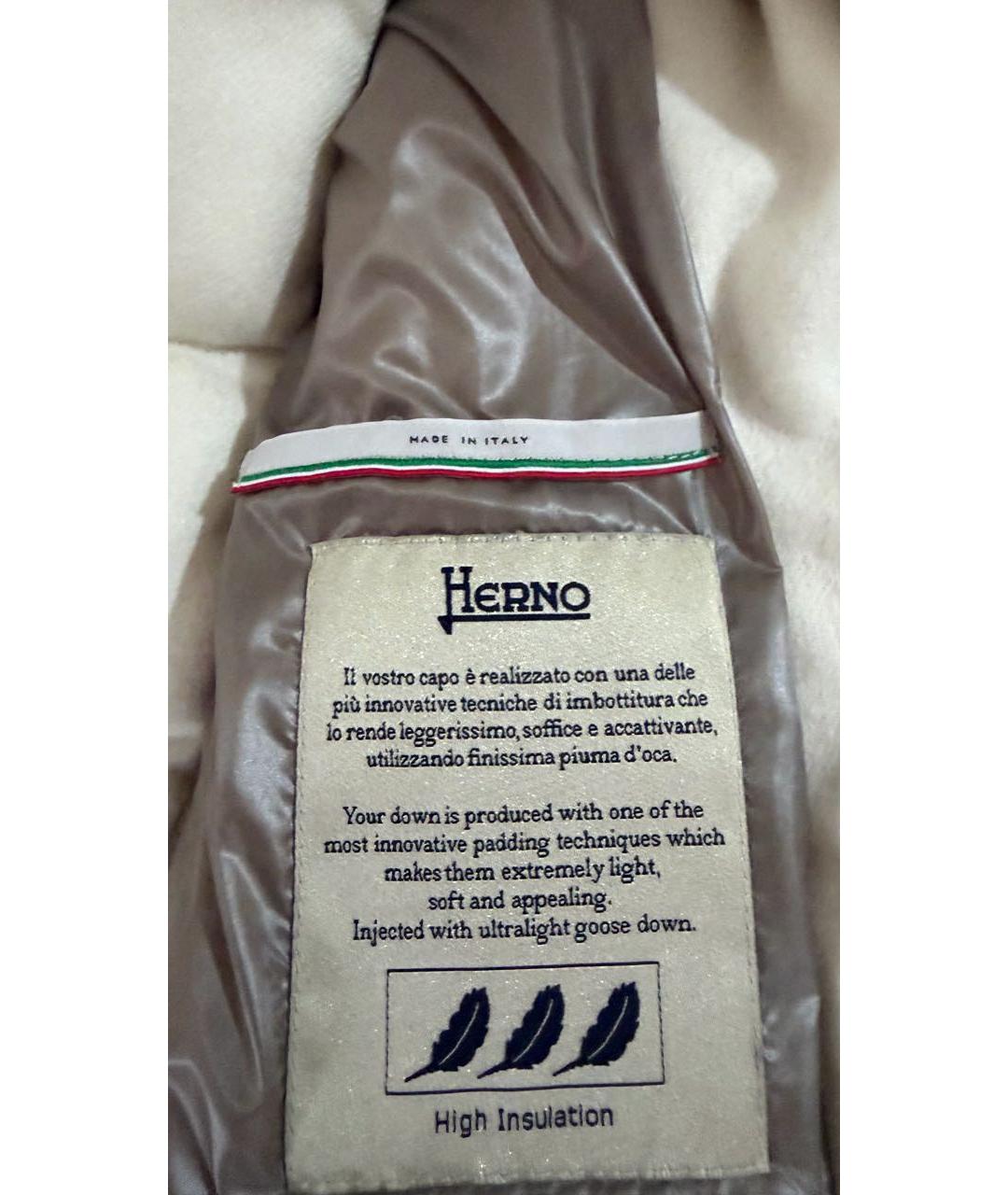 HERNO Бежевое кашемировое пальто, фото 5