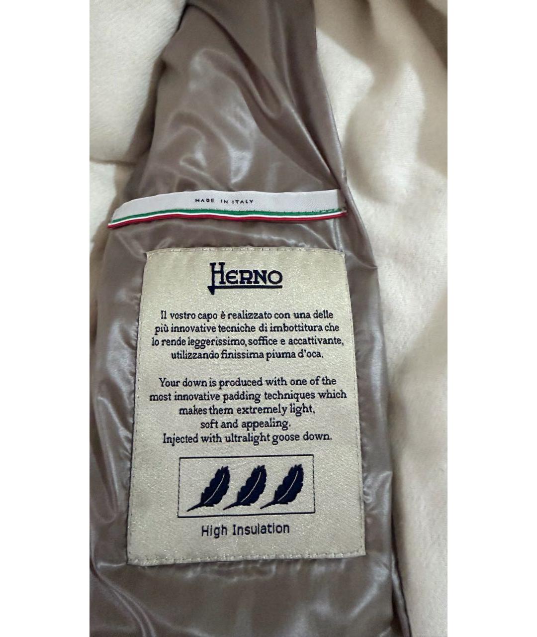 HERNO Бежевое кашемировое пальто, фото 6