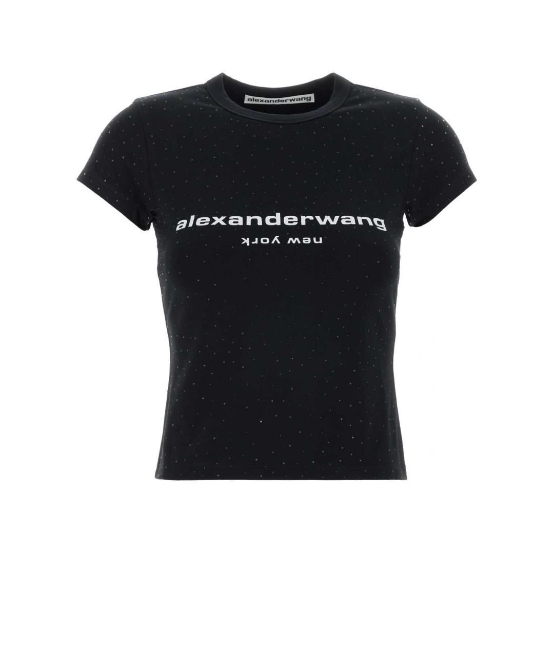 ALEXANDER WANG Черная хлопковая футболка, фото 1