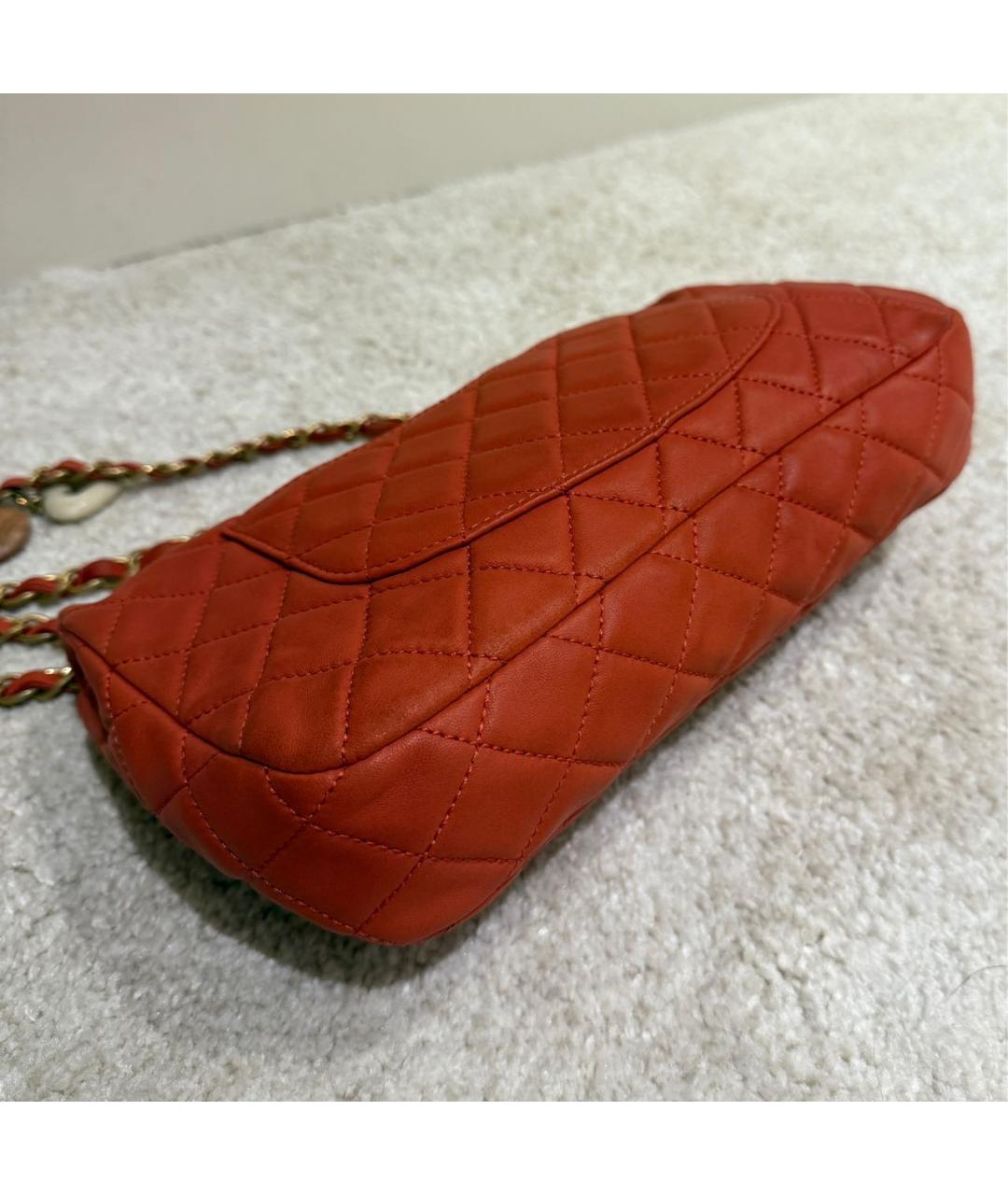 CHANEL Красная кожаная сумка через плечо, фото 3
