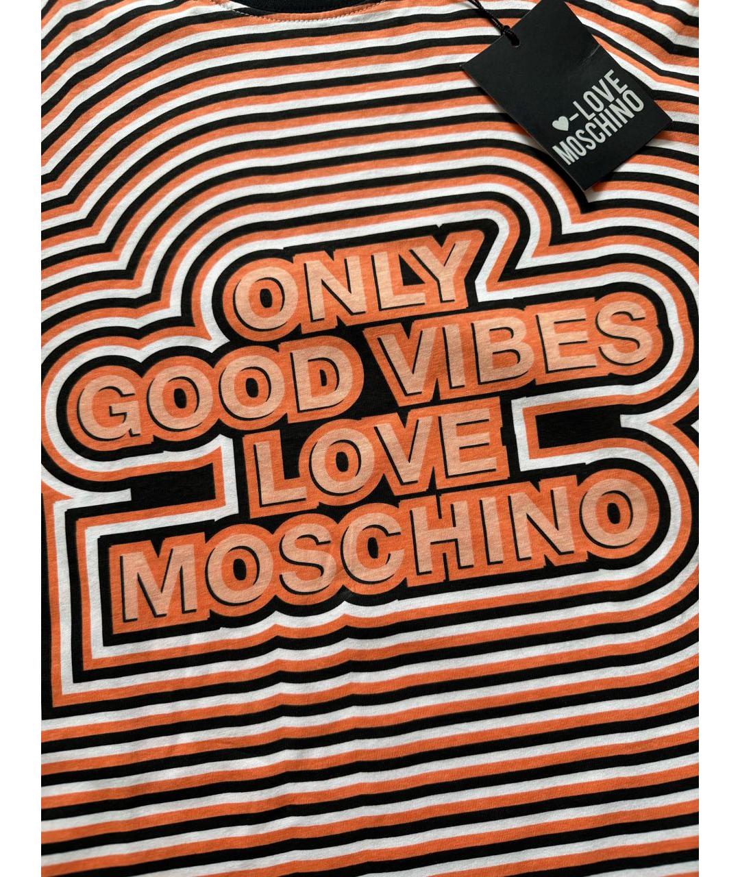 LOVE MOSCHINO Мульти хлопковая футболка, фото 3