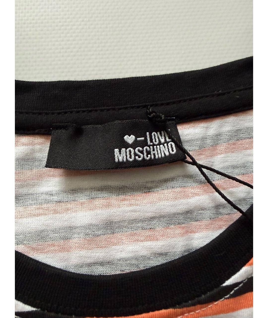 LOVE MOSCHINO Мульти хлопковая футболка, фото 4