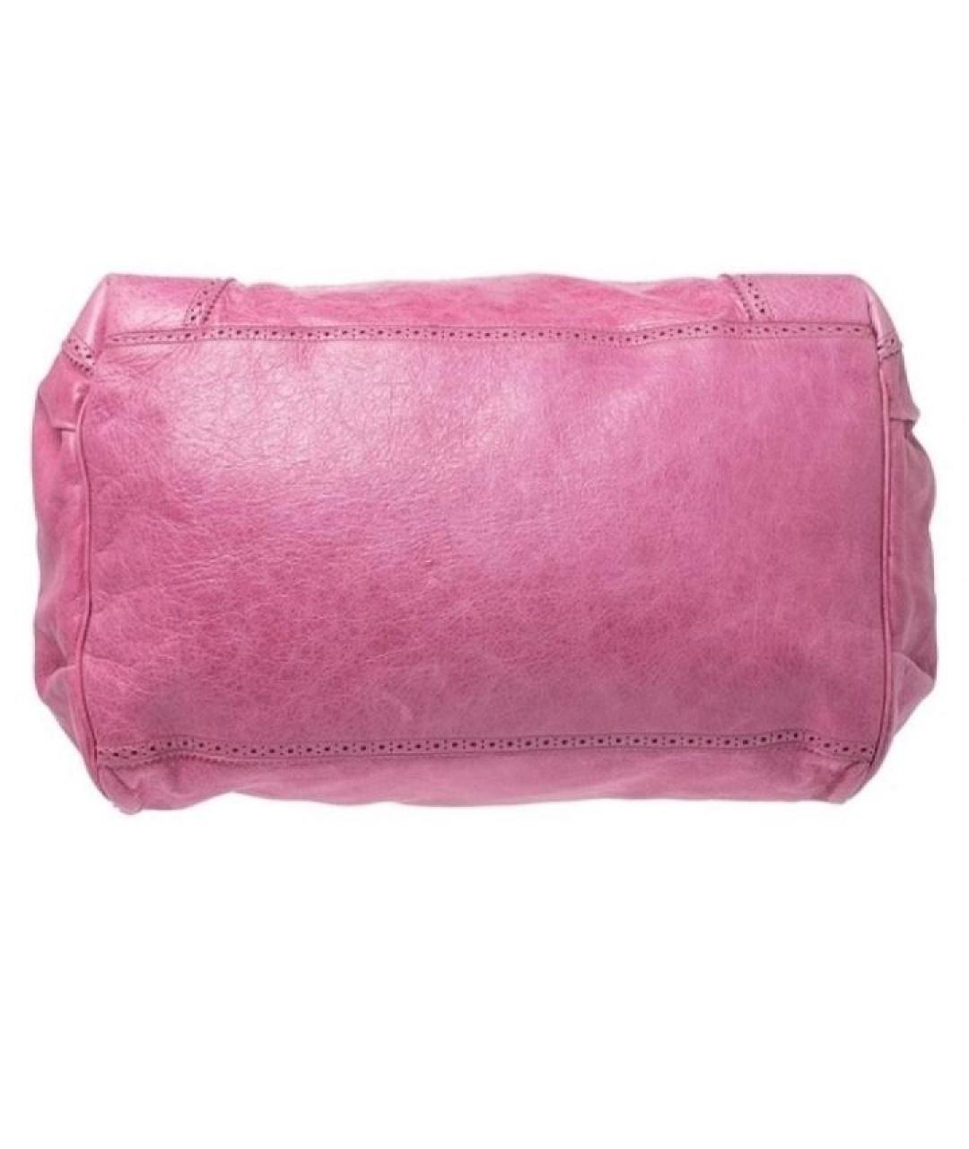 BALENCIAGA Фуксия кожаная сумка с короткими ручками, фото 5