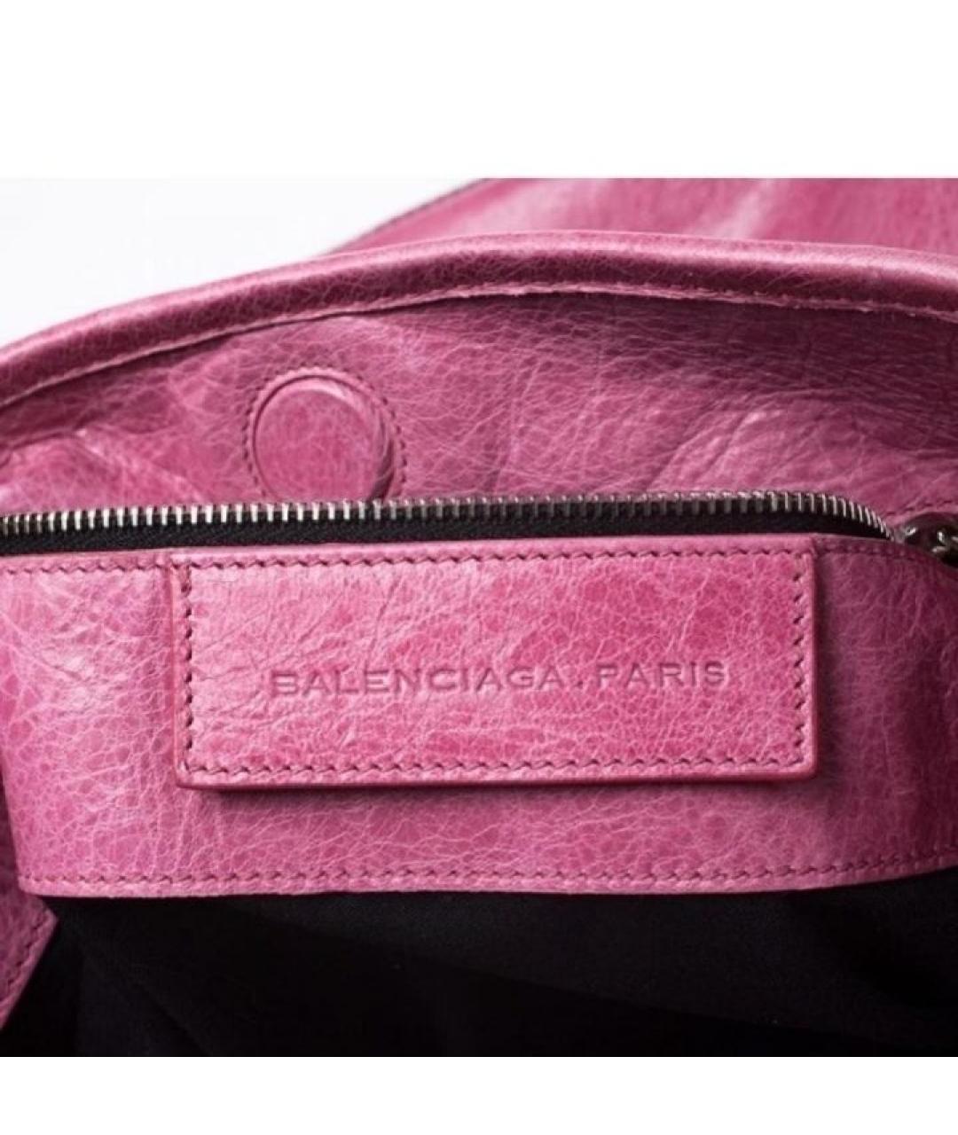 BALENCIAGA Фуксия кожаная сумка с короткими ручками, фото 6
