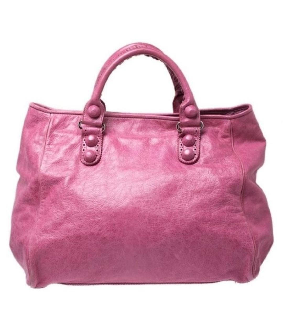 BALENCIAGA Фуксия кожаная сумка с короткими ручками, фото 3