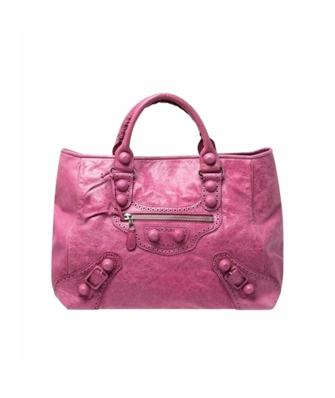 BALENCIAGA Фуксия кожаная сумка с короткими ручками, фото 8