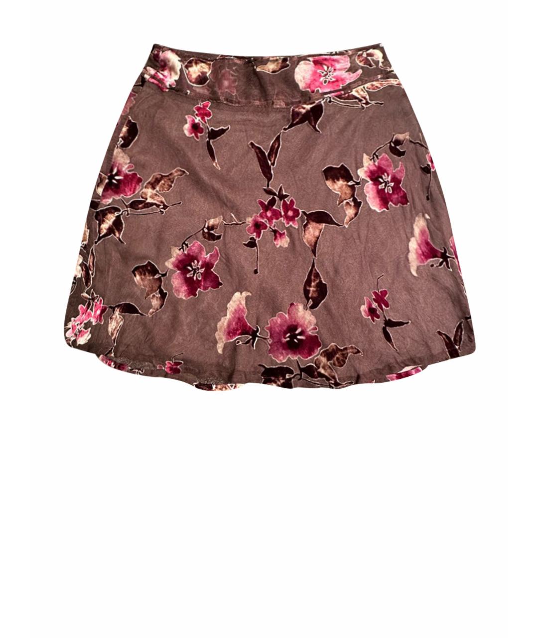 MAX&CO Коричневая бархатная юбка миди, фото 1