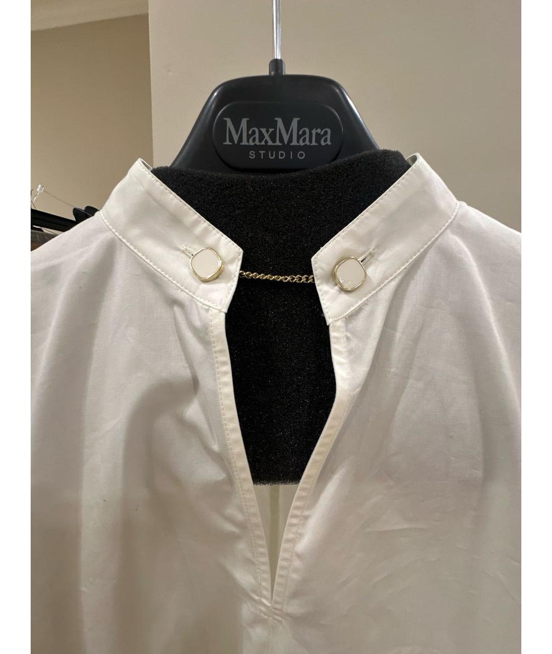 MAX MARA STUDIO Белая хлопковая блузы, фото 5
