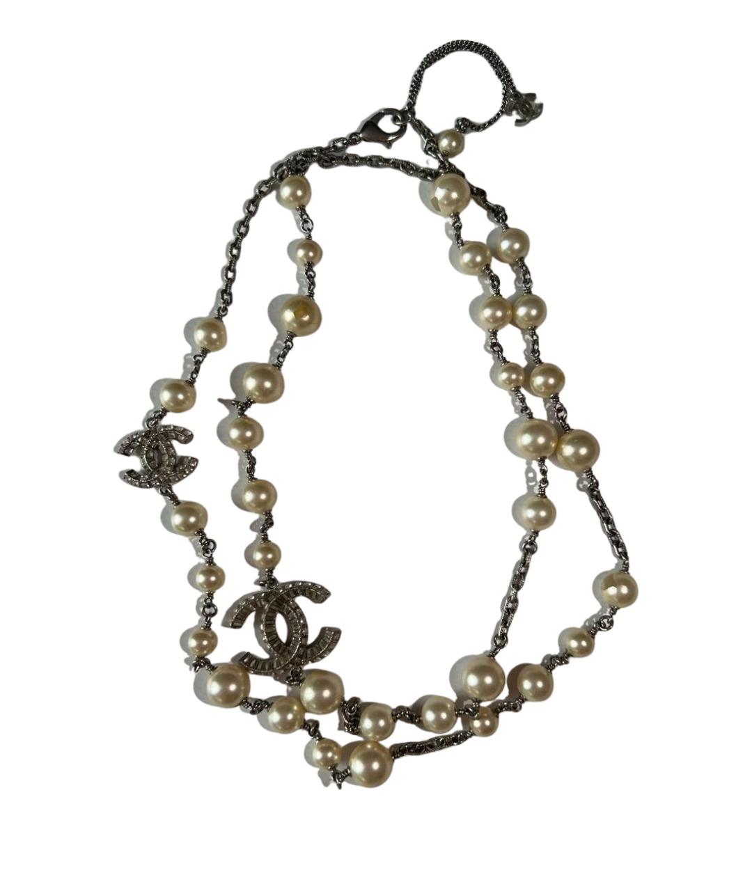 CHANEL Бежевое металлическое колье, фото 1