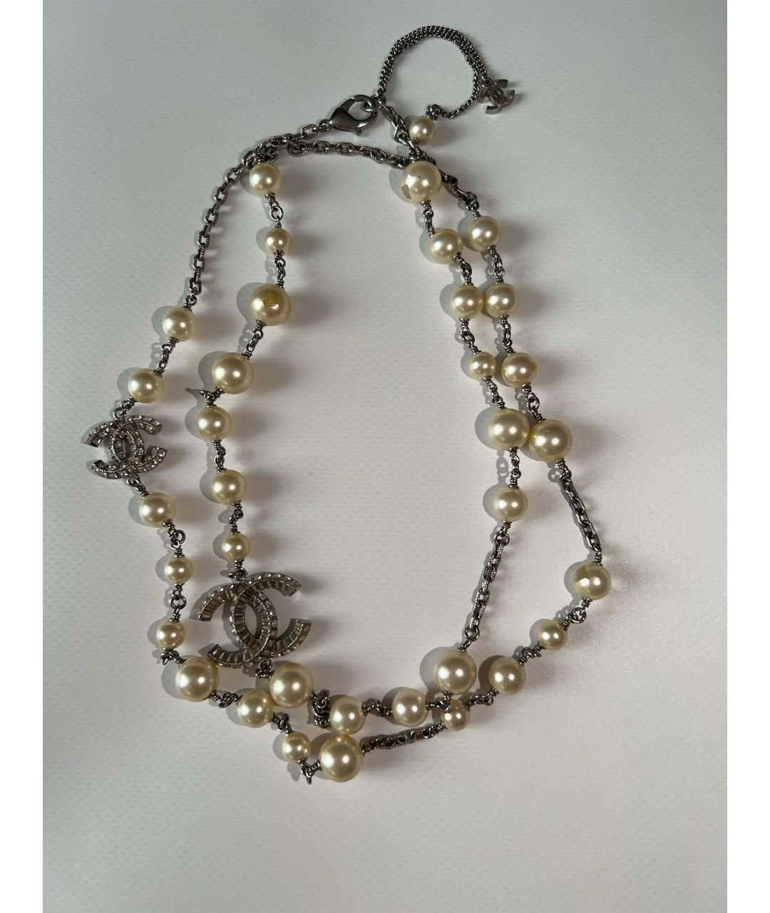 CHANEL Бежевое металлическое колье, фото 6