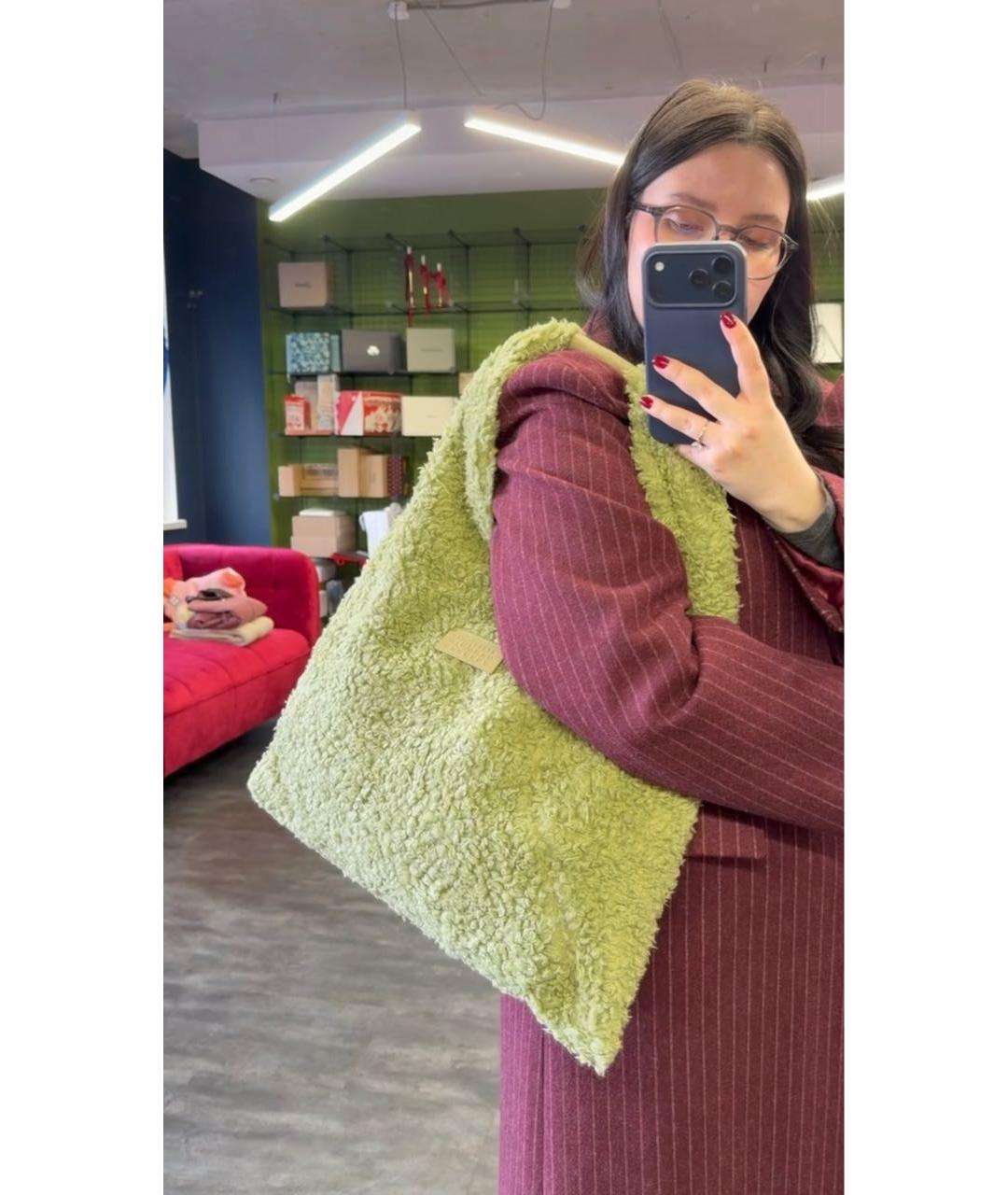 MM6 MAISON MARGIELA Зеленая сумка тоут, фото 4