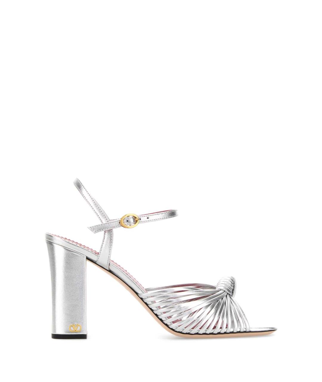 VALENTINO Серебряные кожаные босоножки, фото 1