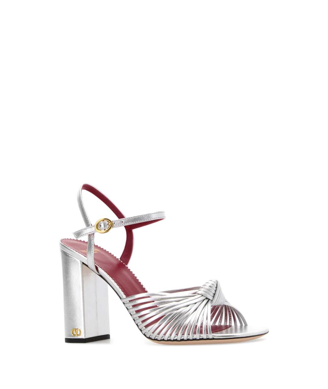 VALENTINO Серебряные кожаные босоножки, фото 2