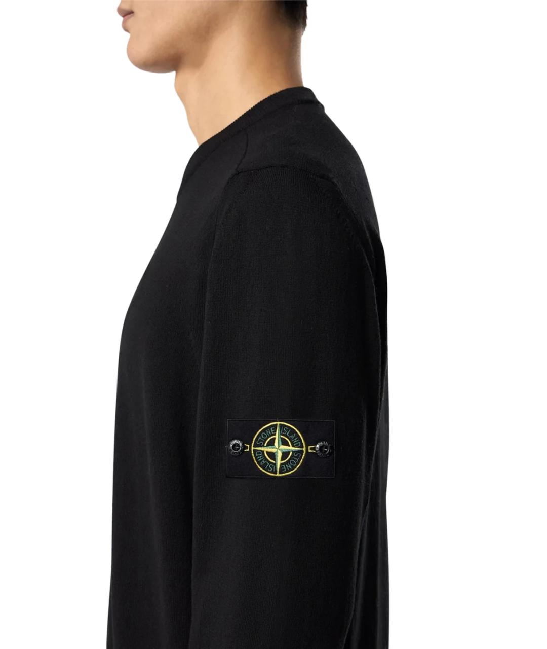 STONE ISLAND Темно-синий хлопковый джемпер / свитер, фото 3