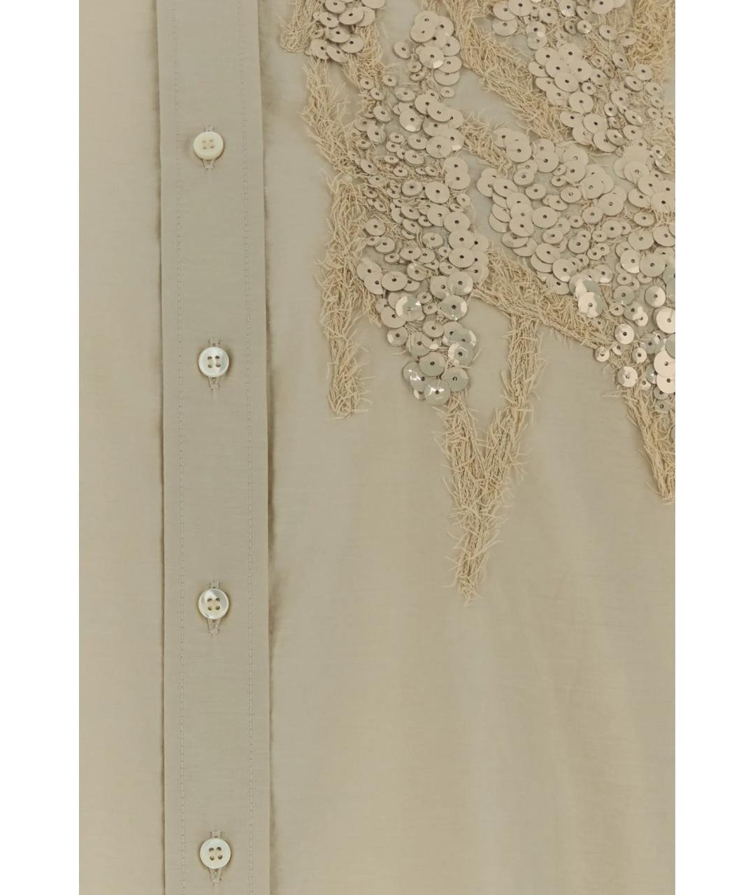 BRUNELLO CUCINELLI Бежевая хлопковая рубашка, фото 3